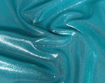 Glitter foil spandex: Tropical Green