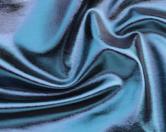Metallic Foil Spandex: Irridescent Navy