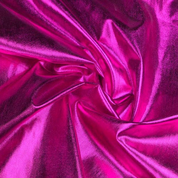 Metallic Foil Spandex: Hot Pink