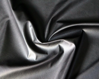 2-way stretch black faux leather