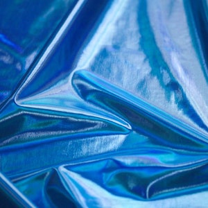 Metallic Foil Spandex: Iridescent Blue