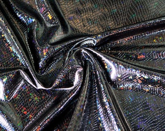 Spandex: Iridescent Black Snakeskin