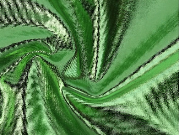 Metallic Foil Spandex: Lime Green -  Norway