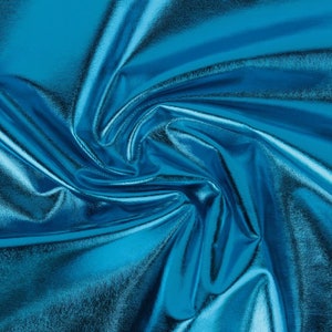 Metallic Foil Spandex: Teal