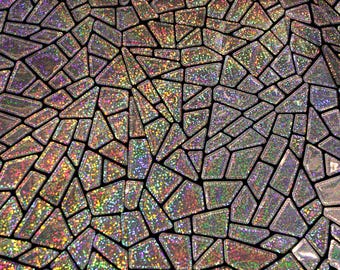 Vinyl Sequin: Gold Iridescent Glitter Mirror Fabric