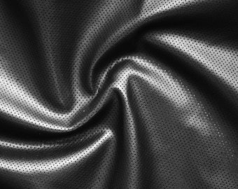 Pinhole / Perforated Black Faux Leather