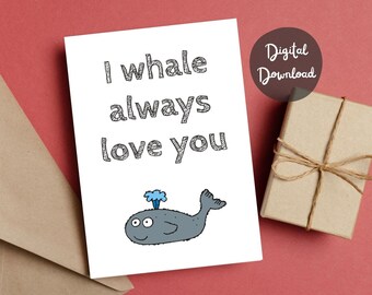 Funny Anniversary Card for husband for wife, Digital Download and Printable Valentine's Day Card Instant Download Love Card for him for her