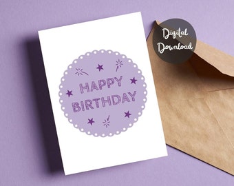 Birthday Card for him for her Printable Digital Download Birthday Card for mom for friend Happy Birthday