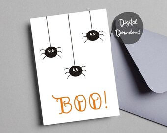 Halloween Card Printable Boo Card for boyfriend husband friend Digital Download