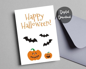 Happy Halloween Card Printable for boyfriend husband friend Digital Download