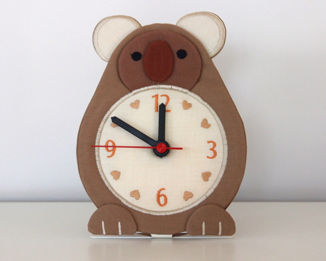 Baby Nursery Decor Baby Room Clock Gift For Kids Koala Clock Etsy