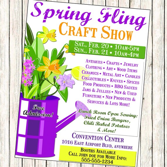 Spring Craft Show Flyer Etsy