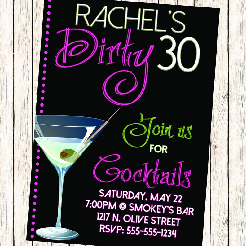 Dirty Thirty Birthday Invitation Etsy