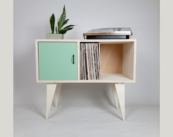 Minimalist Sideboard | Green Door | Vinyl Record Storage | Neutral Credenza | TV Stand