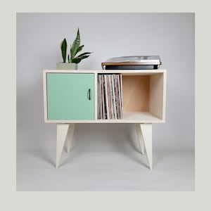 Minimalist Sideboard | Green Door | Vinyl Record Storage | Neutral Credenza | TV Stand