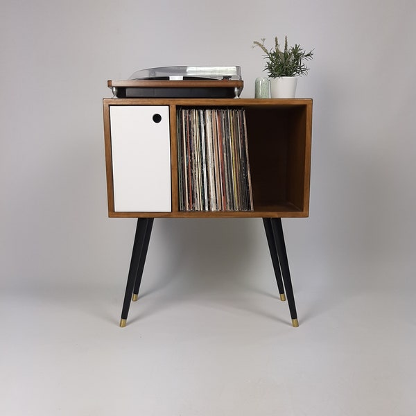 Compact Walnut Sideboard | Minimalist Media Console | Vinyl Record Storage | TV Stand | Solid Wood Sideboard