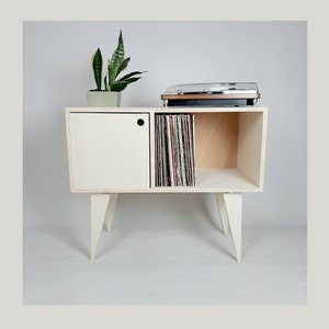 Minimalist Sideboard | Beech Plywood | Vinyl Record Storage | Neutral Credenza | TV Stand