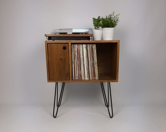 Classic Hairpin Leg Table | Media Console | Vinyl Record Storage | Small TV Stand | Wooden Sideboard | Credenza