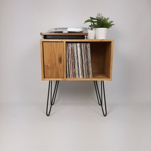 Oak Sideboard Brass Handle | Media Console | Black Mid Century Hairpin Legs | 1950s Design | Mod Furniture | Natural Furniture