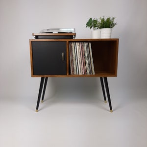 Walnut Sideboard | Black Door and Dansette Legs | Record Cabinet | Vinyl Cabinet | TV Stand