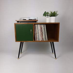 Walnut Sideboard | Green Door Brass Handle and Dansette Legs | Record Table | TV Stand