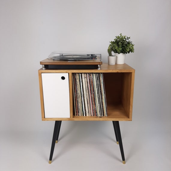 Nodig hebben onder Gelovige Klein Eiken Dressoir Vinyl Record Opslag Consoletafel - Etsy Nederland