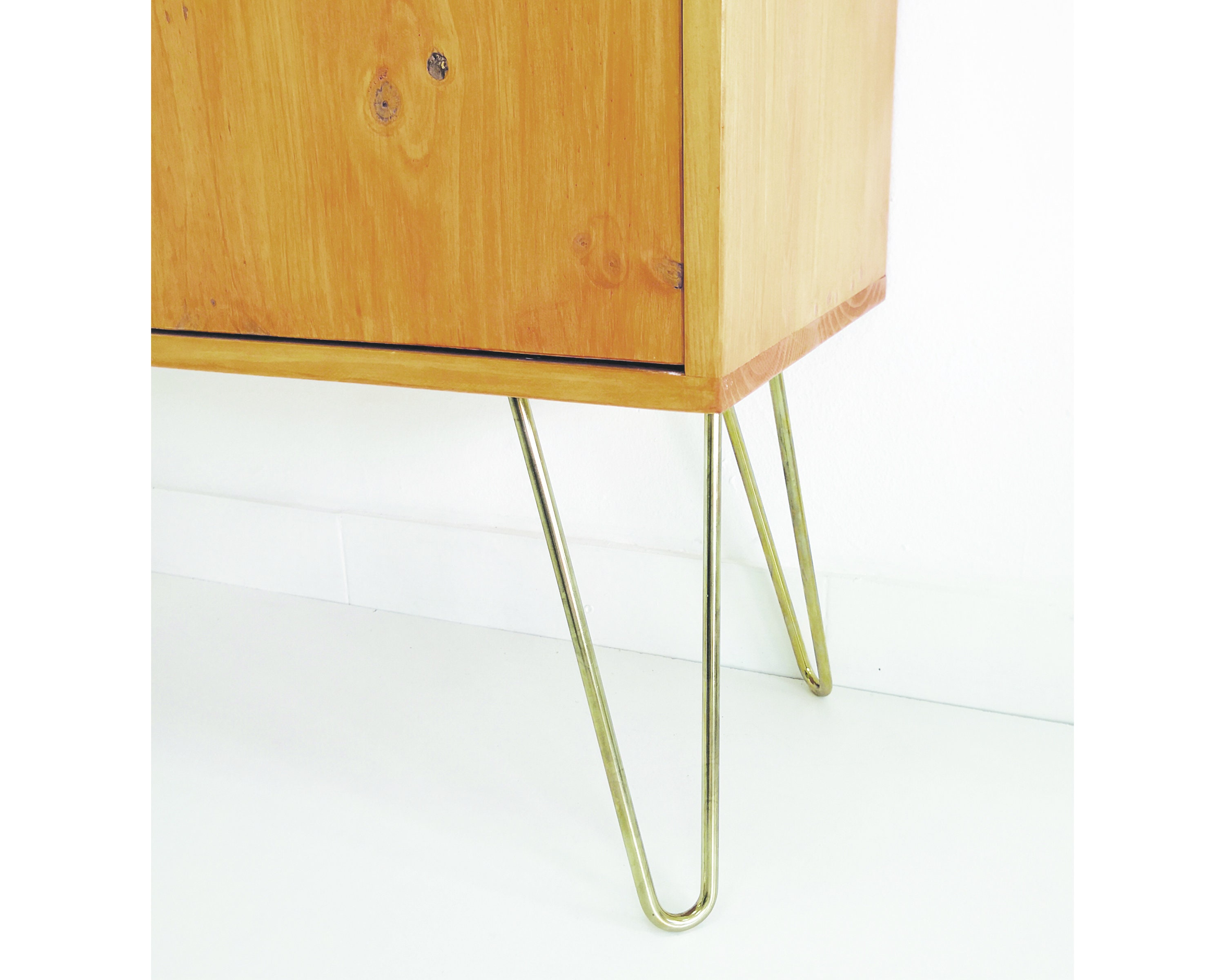 Oak Sideboard Hairpin Legs Medium Media Console Table Etsy