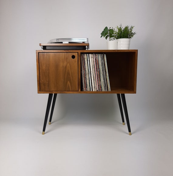 Vinyl Record Storage Console Table Century Modern