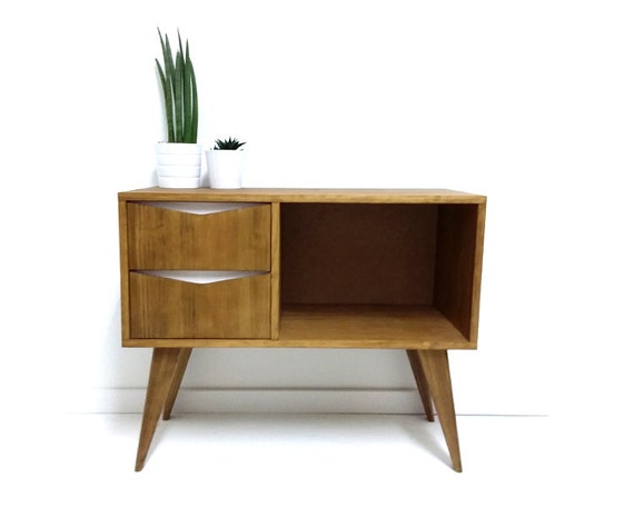 Mid Century Modern Sideboard Media Console Vinyl Record Etsy