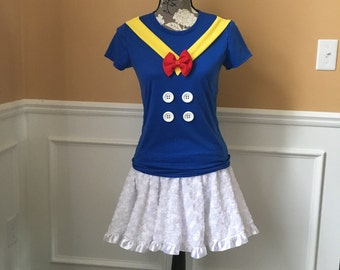 Don the Duck Sailor Inspired Running Complete Outfit / skirt / Costume Halloween