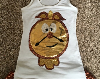Beauty clock Running Complete Outfit / TANK TOP only / Costume Halloween Grandfather clock