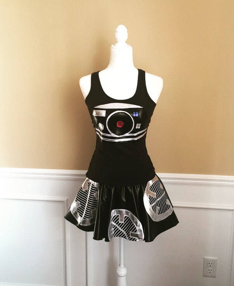 Galaxy droid BB Unit Robot Running costume outfit skirtPerformance top