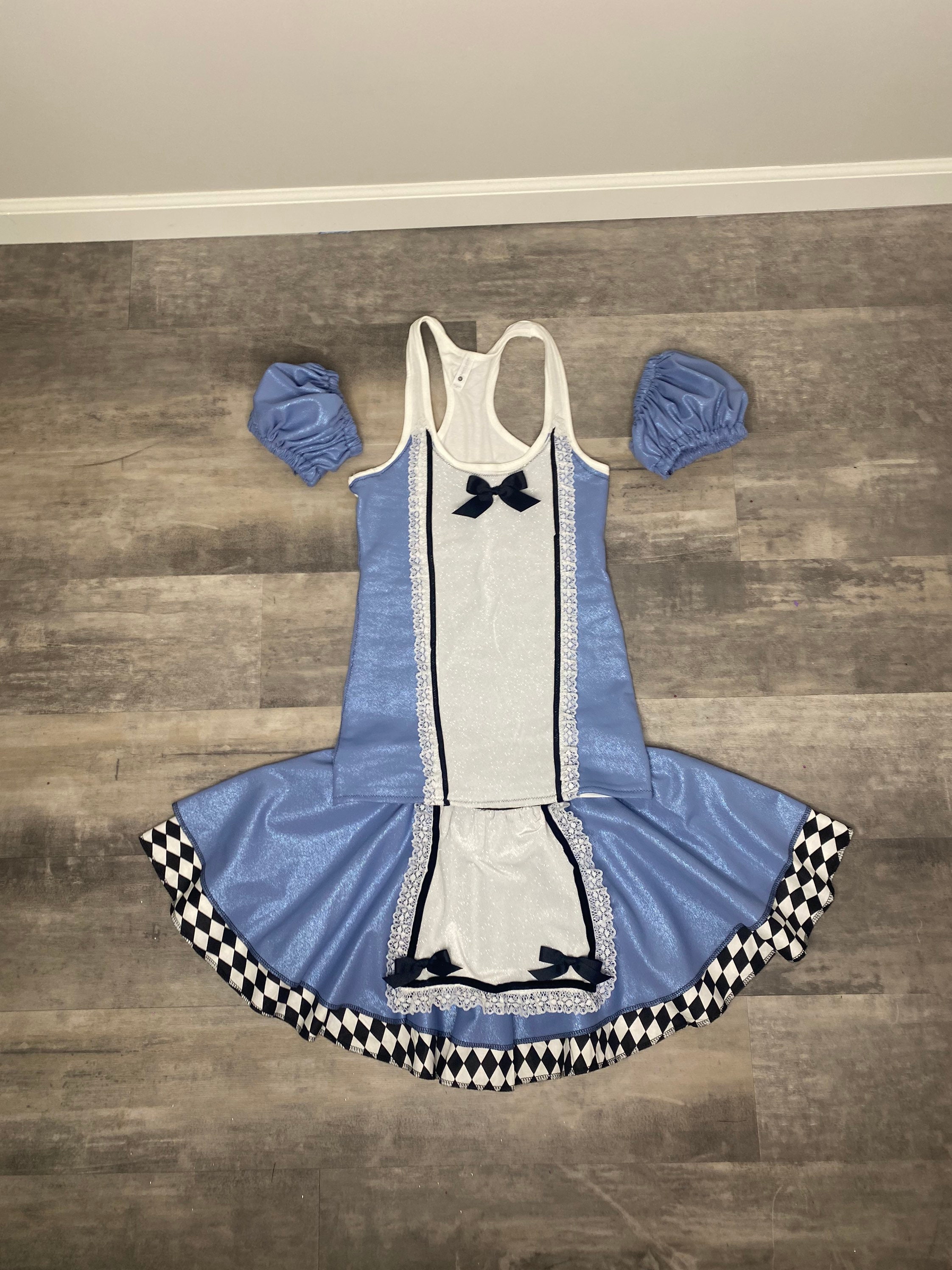 Bling Alice in Wonderland Dress Inspired Running Complete Outfit