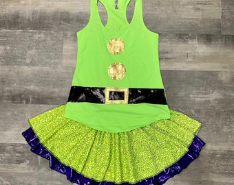 Dopey Running Complete Outfit /Skirt/Performance Top / Costume Halloween