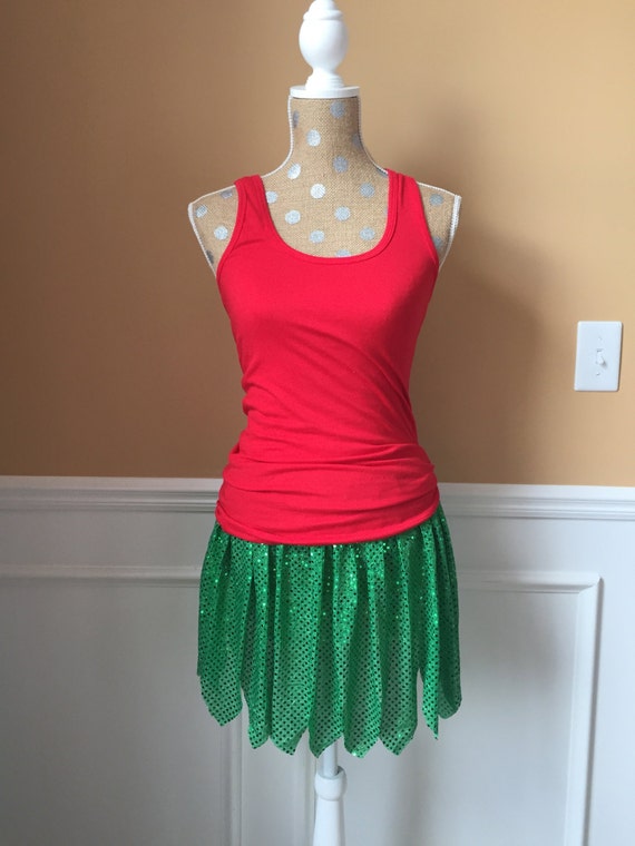 Hawaiian Grass Skirt Inspired Running Skirt/costume Green Tropical Hula  Skirt 
