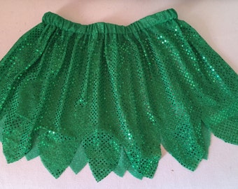 Fairy or Hawaiian Inspired Green Running/Skating/Athletic Skirt Costume