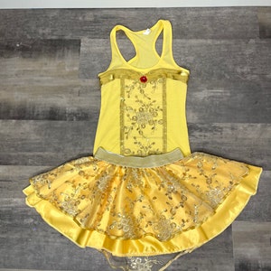 BELL Inspired Running Complete Outfit / skirt / Costume Halloween Yellow with rose