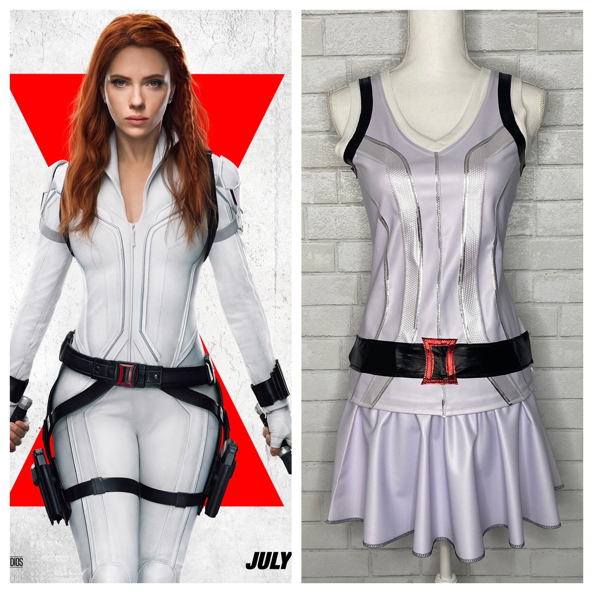 Black Widow Spider White Superhero Running costume