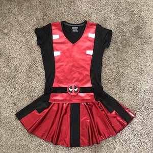 DeadPool Superhero Inspired Running outfit costume Performance top/skirt/belt