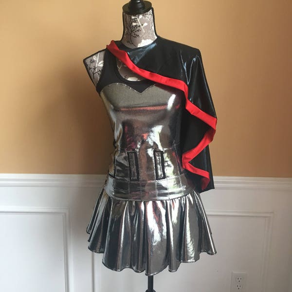 Captain Silver Troop Performance Running costume outfit skirt/tank top with cape