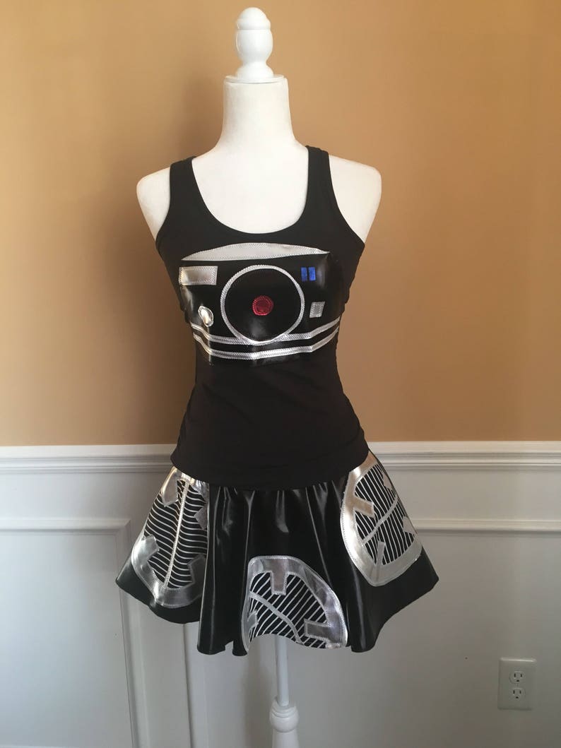 Galaxy droid BB Unit Robot Running costume outfit skirtPerformance top