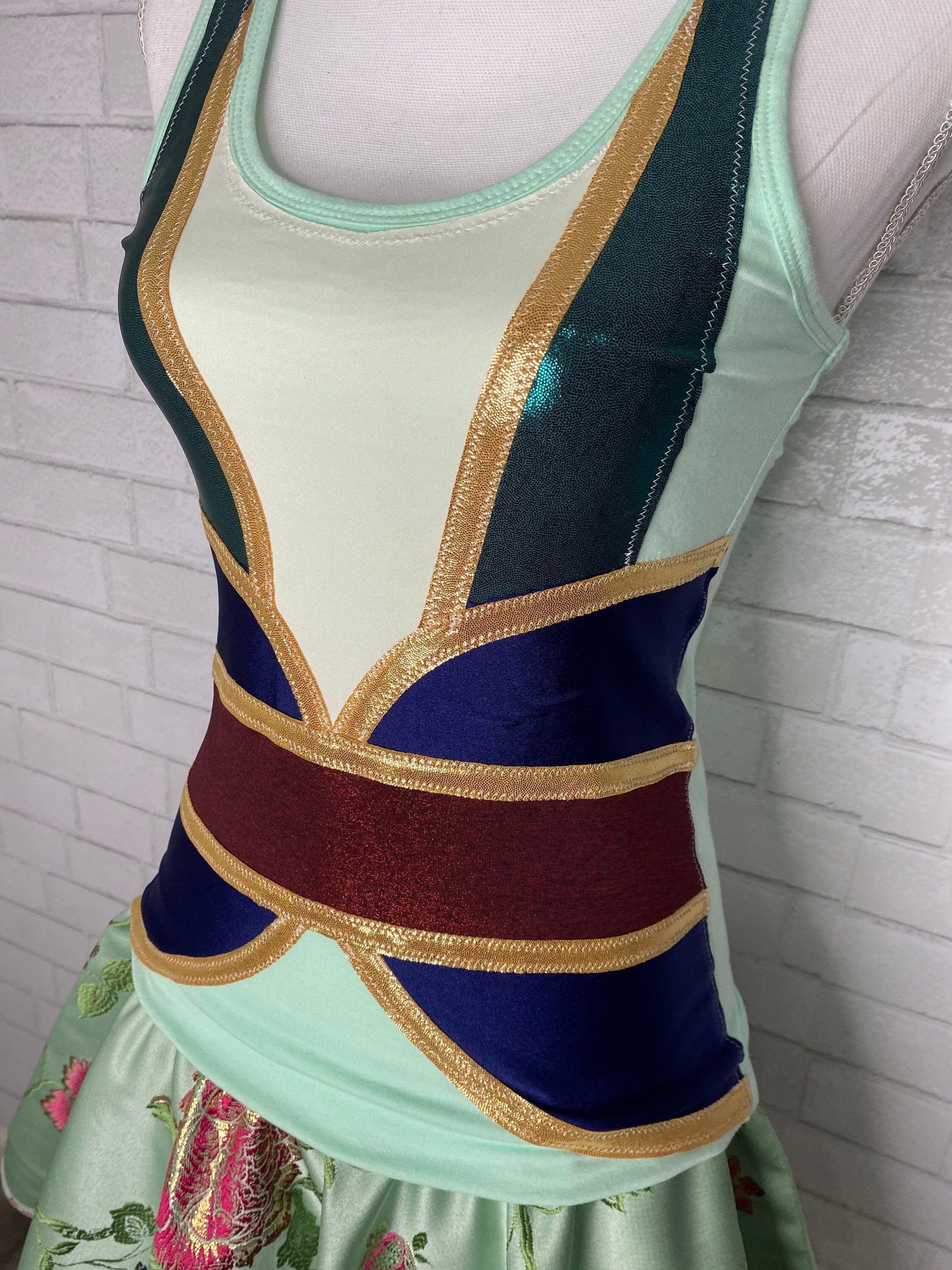 mulan green dress costume Mulan Green Gown Inspired Running Performance Fabric Costume Skirt/costume/ outfit