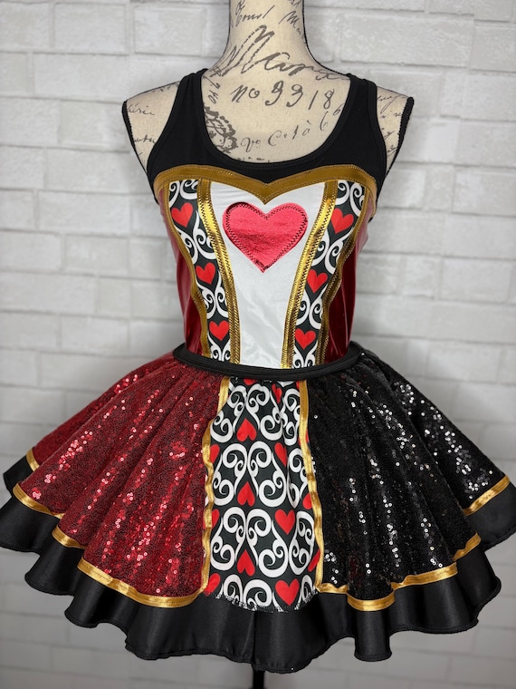 The Red Queen of Hearts ~ Villain Inspired Running Outfit Tank and Skirt -  Etsy