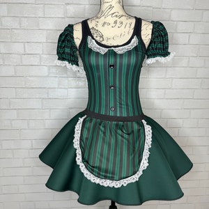 HAUNTED  cast member Maid inspired Running circle skirt/costume Green/Black/lace