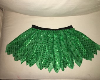 Fairy or Hawaiian Inspired Green Running/Skating/Athletic Skirt Costume skirt
