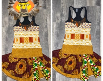 King Lion Inspired Running Costume skirt/Costume/Outfit