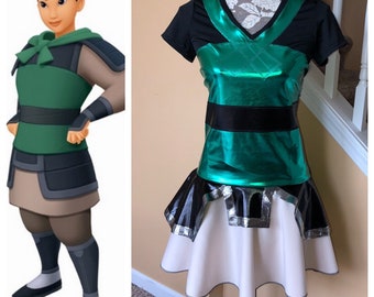 Mulan warrior Inspired Running Performance fabric Costume skirt/Costume/Outfit