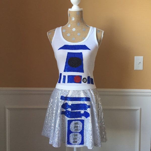 Droid Inspired Running costume outfit skirt/tank top