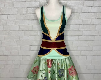 Mulan green gown Inspired Running Performance fabric Costume skirt/Costume/Outfit