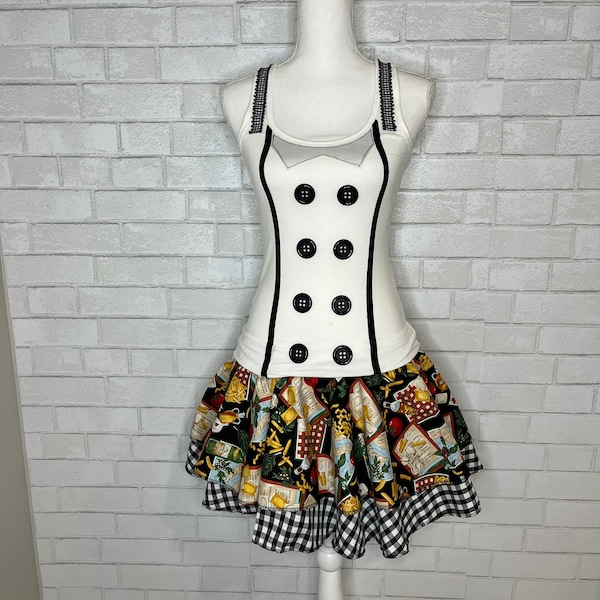 Remy Chef Paris Inspired Running Costume skirt/tank top